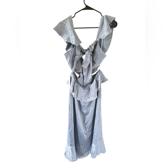 Show Me Your Mumu NEW Zoey Dress in Steel Blue Satin - Picture 7 of 8